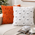 Housse de Coussin Halloween - Motif Fantôme & Citrouille en Polyester-Coton pour Canapé