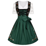 Robe Dirndl Femme en Polyester - Corsage Décoratif et Jupe Évasée pour Oktoberfest