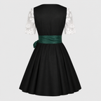 Robe Dirndl Femme en Polyester - Corsage Décoratif et Jupe Évasée pour Oktoberfest