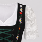 Robe Dirndl Femme en Polyester - Corsage Décoratif et Jupe Évasée pour Oktoberfest