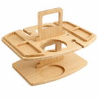 Table De Pique-Nique Portable En Bois - Amovible, Rangement Multi-Niveaux