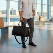 Sac Week-End Homme en Cuir Véritable - Bandoulière Réglable et Poches Multiples