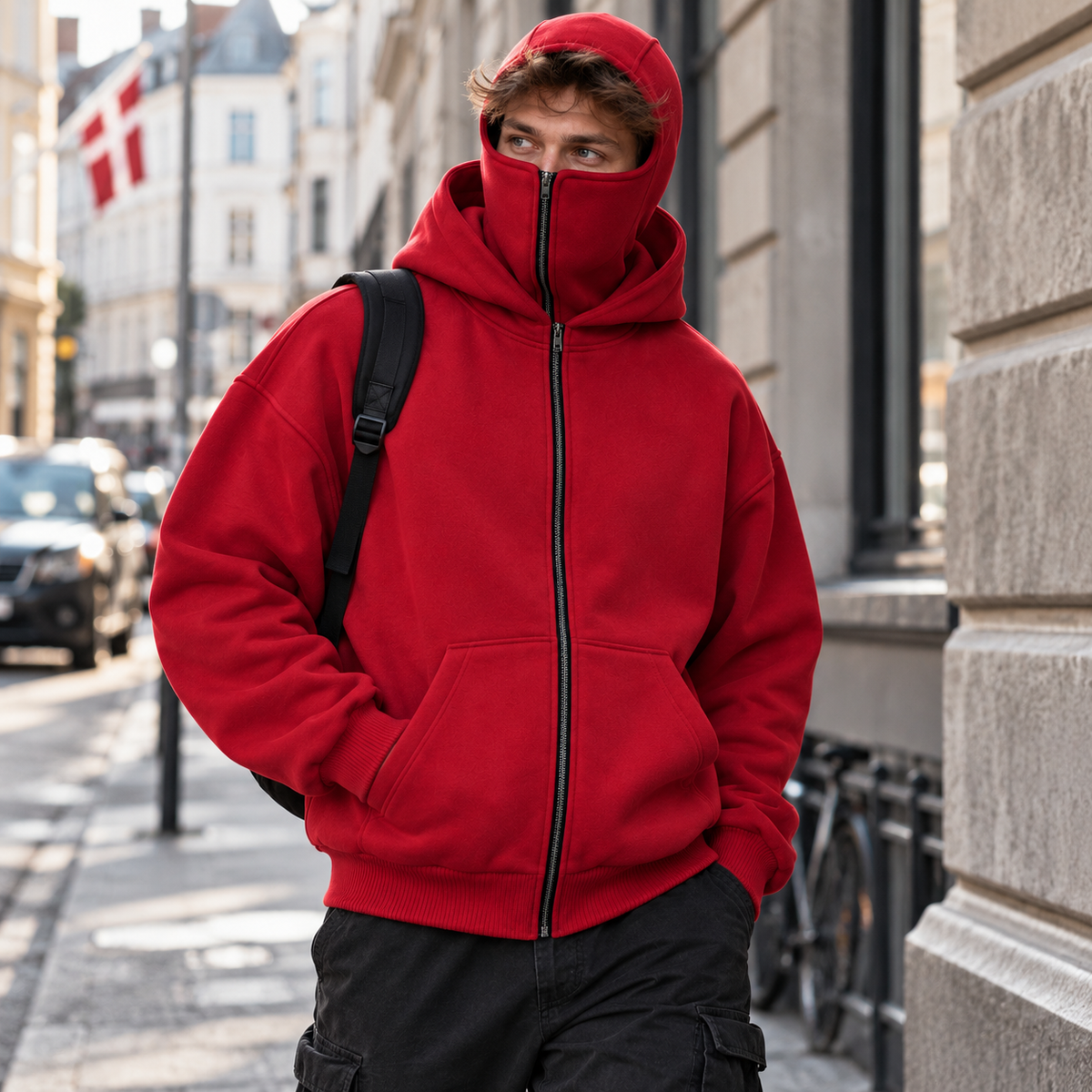 Sweat à Capuche en Mélange de Coton - Coupe Décontractée pour Usage Quotidien et Plein Air
