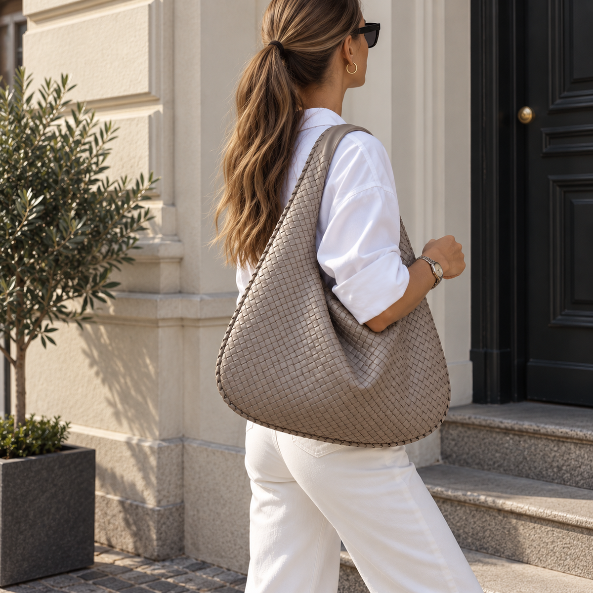 Sac Tote en Cuir Synthétique - Sac de Travail Structuré avec Rangement Spacieux Zippé