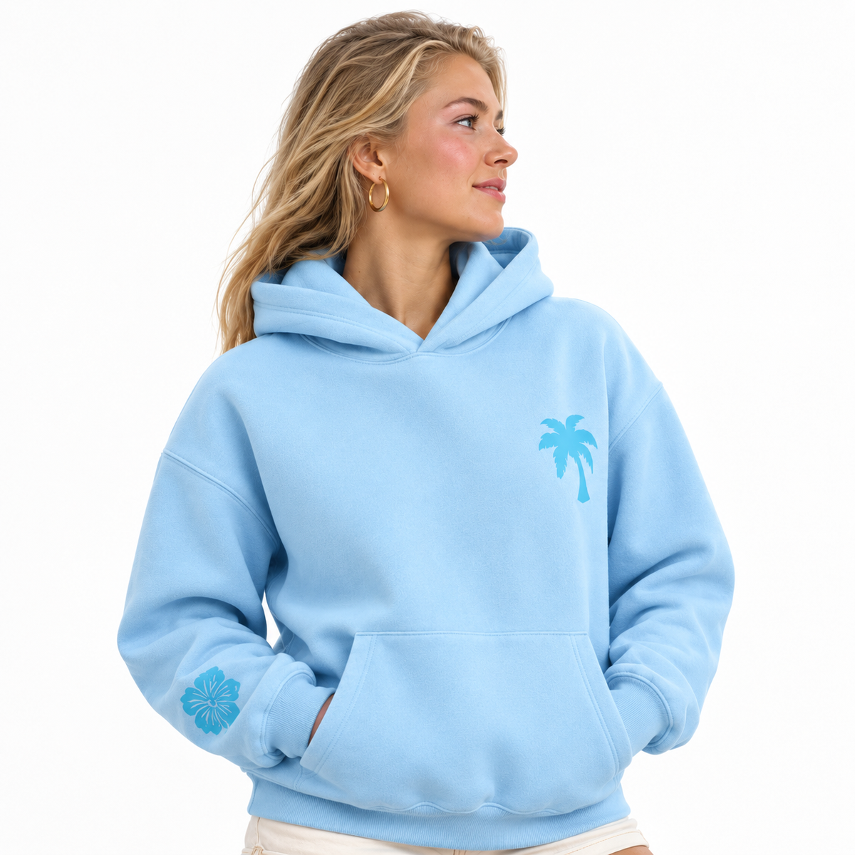 Sweat à Capuche en Mélange de Coton - Manches Longues et Coupe Décontractée