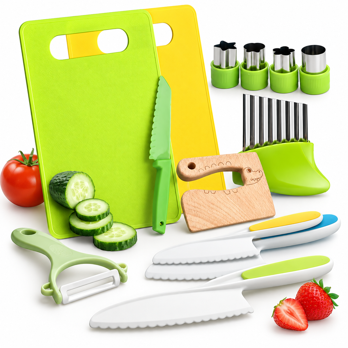 Set de Cuisine pour Enfants Sans BPA - Ustensiles pour Activités Supervisées et Jeu de Rôle