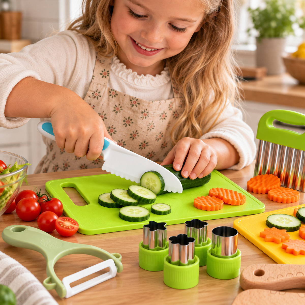 Set de Cuisine pour Enfants Sans BPA - Ustensiles pour Activités Supervisées et Jeu de Rôle