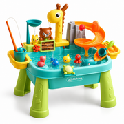 Jouet 2-en-1 avec Poissons Glissants - Rampe Interactive et Jeu de Pêche pour Enfants