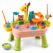 Jouet 2-en-1 avec Poissons Glissants - Rampe Interactive et Jeu de Pêche pour Enfants