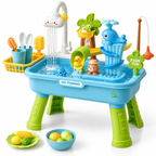 Jouet 2-en-1 avec Poissons Glissants - Rampe Interactive et Jeu de Pêche pour Enfants