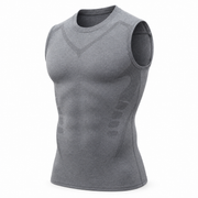 Gilet de Compression Homme - Nylon et Spandex Extensibles pour Entraînement et Superposition