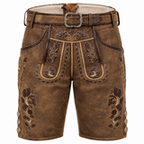 Pantalon Traditionnel Homme en Cuir Véritable - Design Bavarois avec Broderies