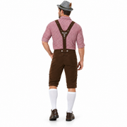 Lederhosen Homme en Mélange de Coton - Short Brodé avec Bretelles Ajustables pour Festivals