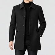 Manteau Homme en Laine - Coupe Classique avec Tissu Structuré, Boutons et Poches