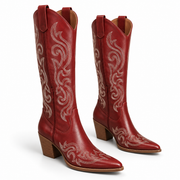 Bottines Femme en PU - Talon Haut avec Bout Carré et Fermeture Éclair Latérale