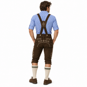 Pantalon Homme Mi-Long en Cuir PU - Détails Imprimés avec Poches Latérales