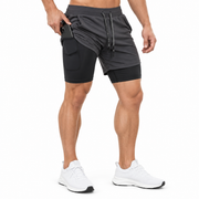 Short de Sport 2-en-1 en Polyester - Coupe Regular avec Couche Intérieure Intégrée
