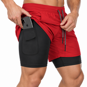 Short de Sport 2-en-1 en Polyester - Coupe Regular avec Couche Intérieure Intégrée
