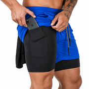 Short de Sport 2-en-1 en Polyester - Coupe Regular avec Couche Intérieure Intégrée