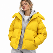 Veste Puffer Femme en Polyester - Design Matelassé avec Rembourrage Isolant et Col Haut