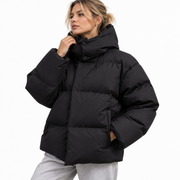 Veste Puffer Femme en Polyester - Design Matelassé avec Rembourrage Isolant et Col Haut