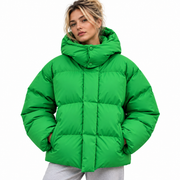 Veste Puffer Femme en Polyester - Design Matelassé avec Rembourrage Isolant et Col Haut