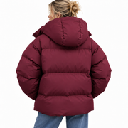 Veste Puffer Femme en Polyester - Design Matelassé avec Rembourrage Isolant et Col Haut