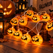 Guirlande Lumineuse Halloween - Citrouilles et Fantômes pour Décoration Intérieure et Extérieure