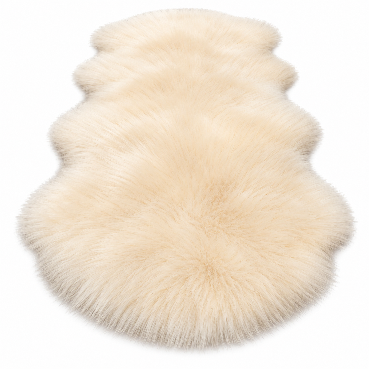 Tapis Peluche Effet Peau de Mouton - Tapis Ovale à Poils Longs en Polyester