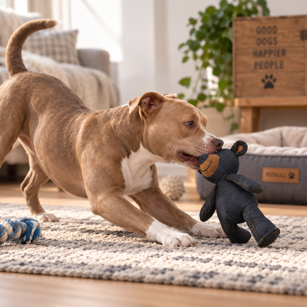 Jouet pour Chien en Tissu Renforcé - Ours en Peluche pour Mastication et Jeu Interactif