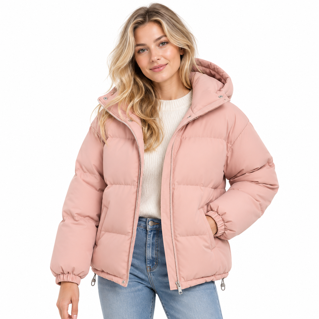 Veste à Capuche en Mélange de Coton - Design Isolant avec Taille Ajustable pour Temps Frais
