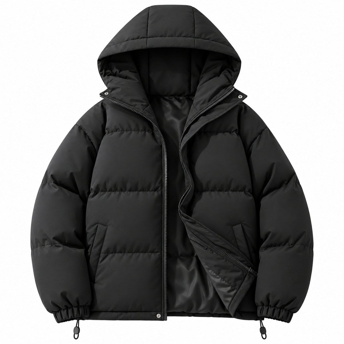 Veste à Capuche en Mélange de Coton - Design Isolant avec Taille Ajustable pour Temps Frais