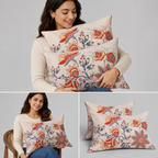 Housses de Coussin Florales Boho - Lot de 2 en Coton pour Coussins