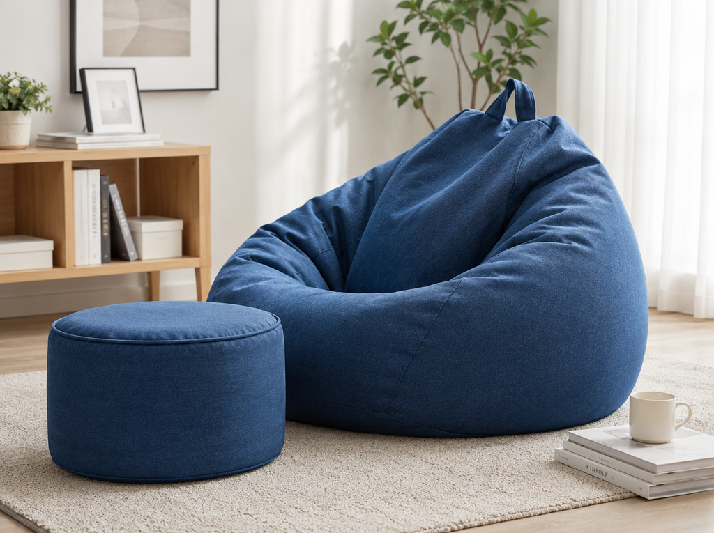 Housse de Bean Bag en Polyester - Housse de Fauteuil à Soin Amovible et Lavable