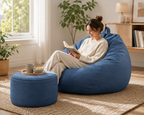 Housse de Bean Bag en Polyester - Housse de Fauteuil à Soin Amovible et Lavable