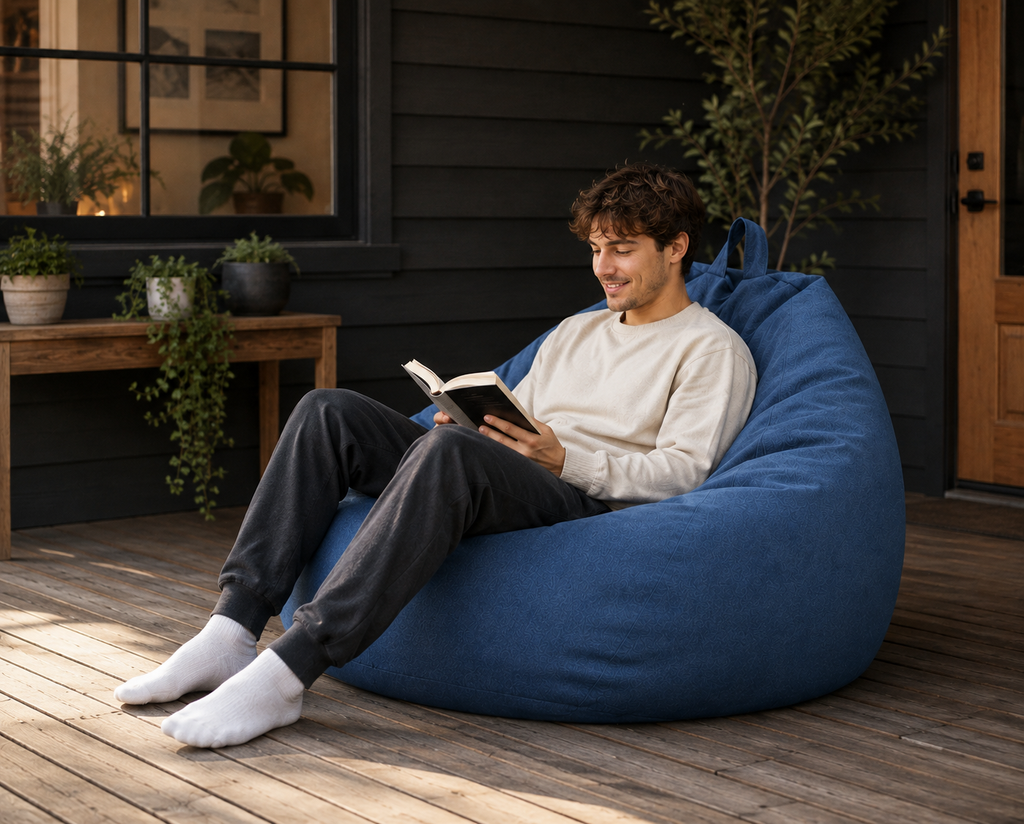 Housse de Bean Bag en Polyester - Housse de Fauteuil à Soin Amovible et Lavable