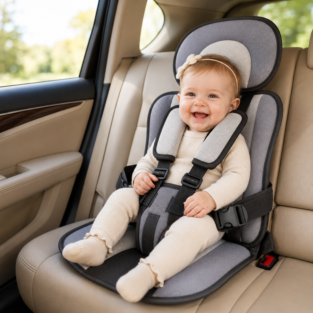 Siège Auto Enfant Portable | Design Pliable & Soutien Rembourré | Harnais à Cinq Points avec Montage Rapide | Valuna