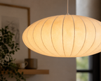 Suspension en Soie - Style Japandi avec Structure Métallique et Douille E27