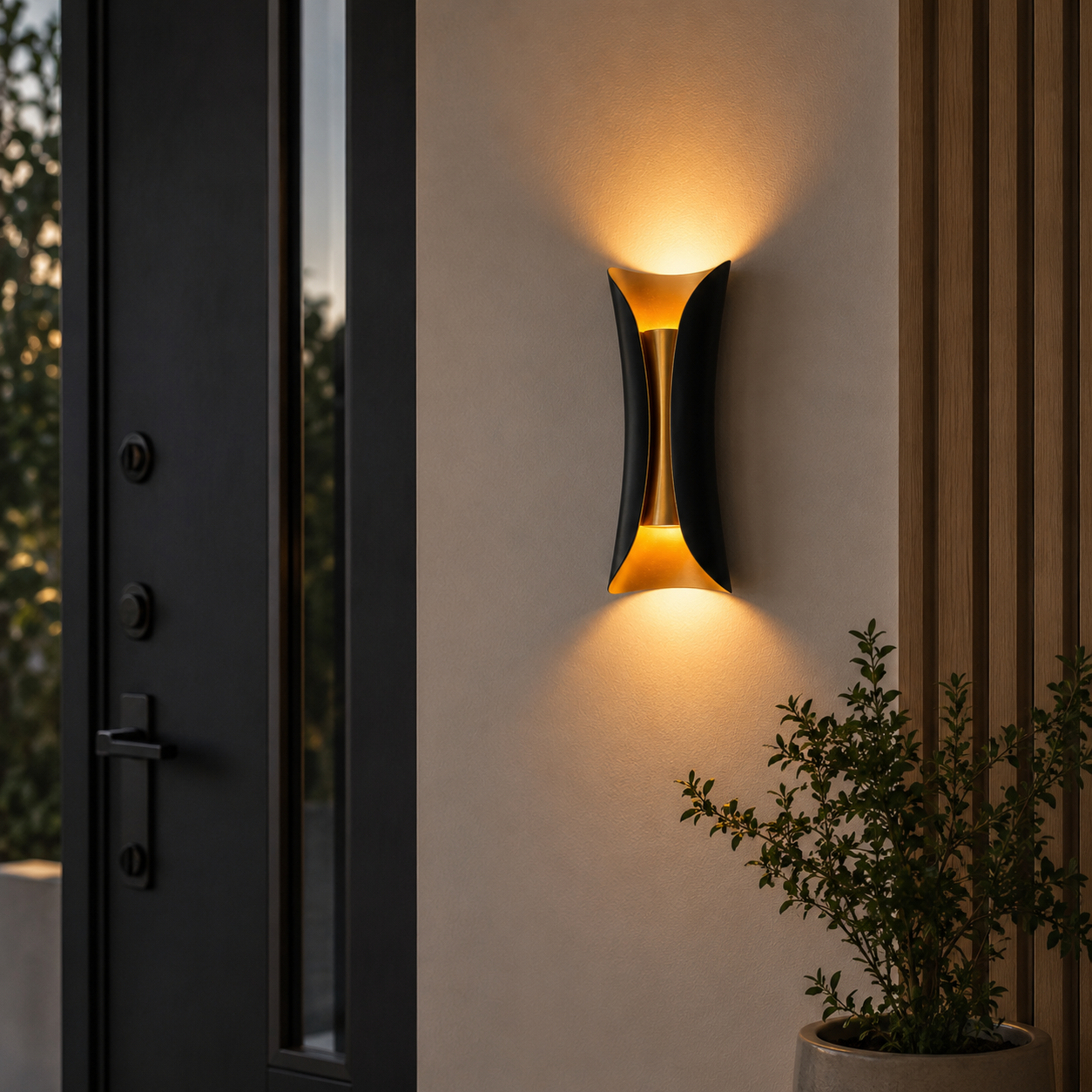 Applique Murale à Deux Lumières en Métal Noir - Compatible E26/E27 pour Intérieur