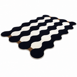 Tapis à Motif Ondulé et Abstrait - Tapis d'Intérieur en Polyester