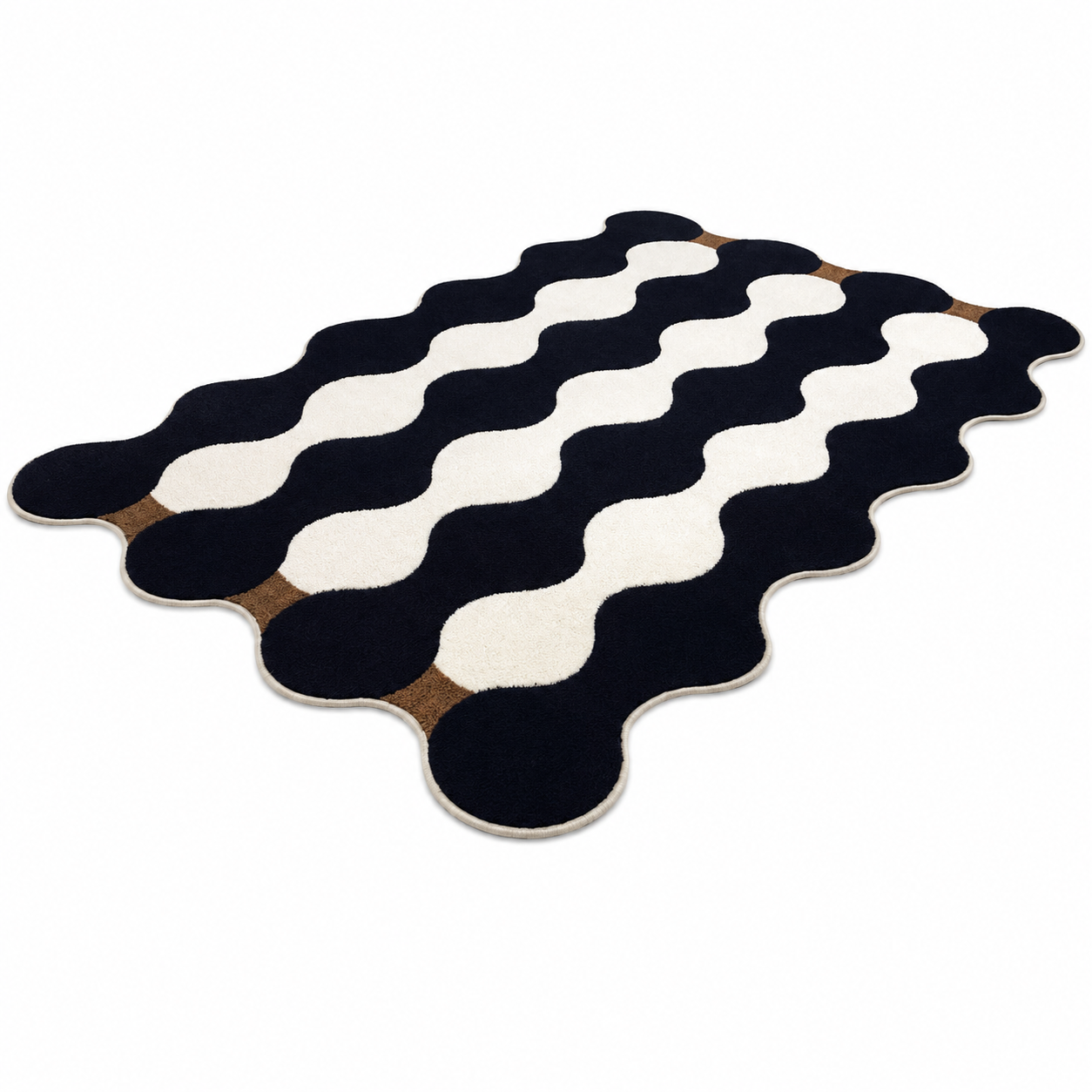 Tapis à Motif Ondulé et Abstrait - Tapis d'Intérieur en Polyester
