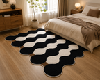 Tapis à Motif Ondulé et Abstrait - Tapis d'Intérieur en Polyester