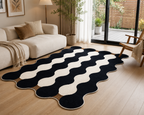 Tapis à Motif Ondulé et Abstrait - Tapis d'Intérieur en Polyester