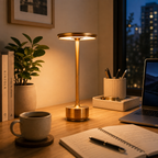 Lampe de Table Sans Fil en Aluminium - Lampe LED Rechargeable avec Commande Tactile