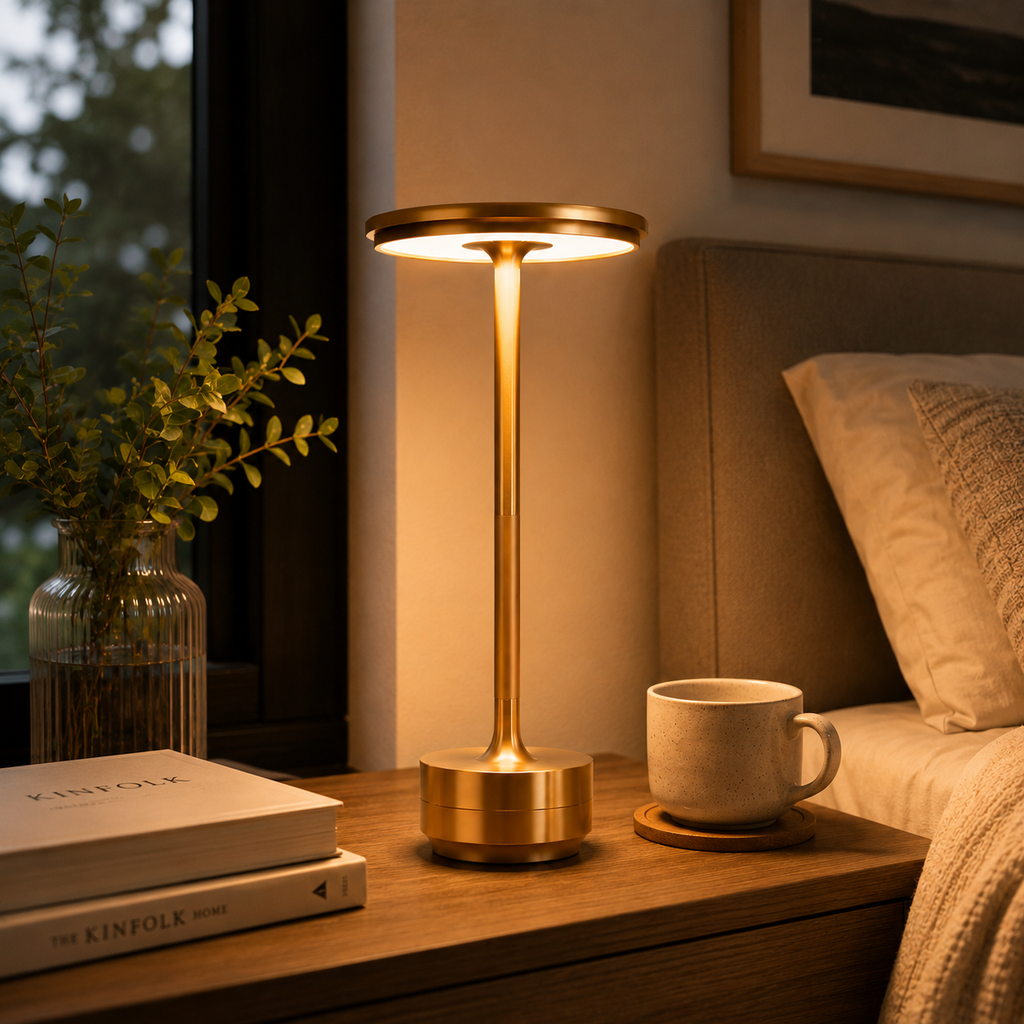 Lampe de Table Sans Fil en Aluminium - Lampe LED Rechargeable avec Commande Tactile