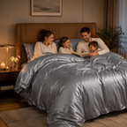 Parure de Lit en Polyester Finition Satinée - Ensemble de 4 Pièces