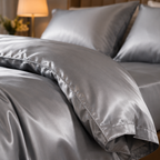 Parure de Lit en Polyester Finition Satinée - Ensemble de 4 Pièces