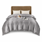 Parure de Lit en Polyester Finition Satinée - Ensemble de 4 Pièces