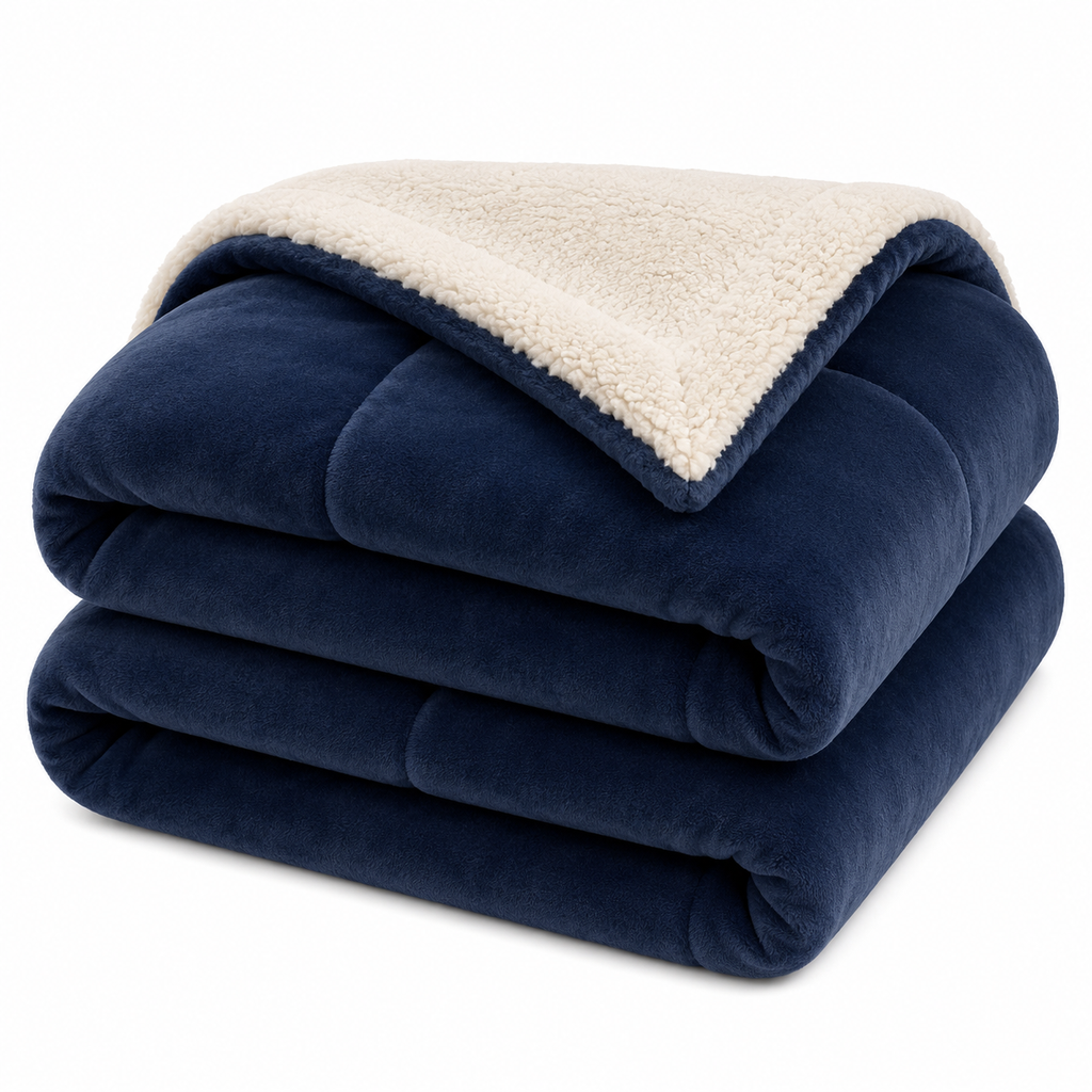 Couverture Réversible en Microfibre - Plaid Tricoté Doux pour Canapé et Lit