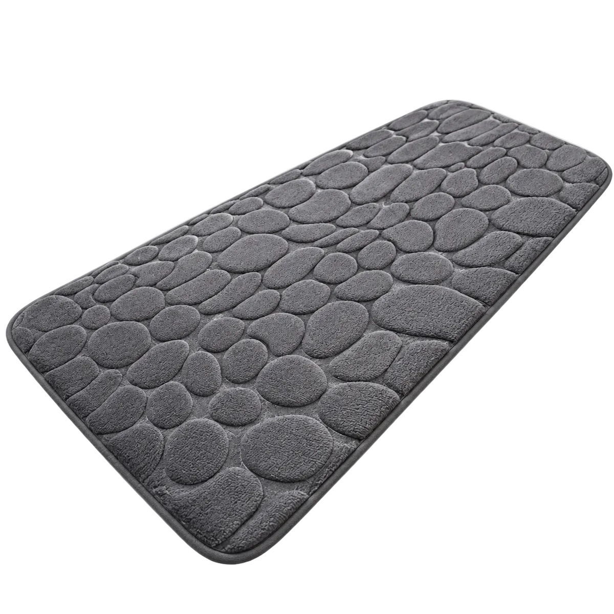 Grand Tapis de Bain à Rayures - Tapis en Polyester avec Dos Antidérapant en PVC